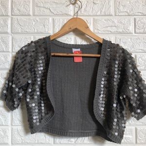 Suzy Shier bolo sweater sequin‎ jacket cardigan